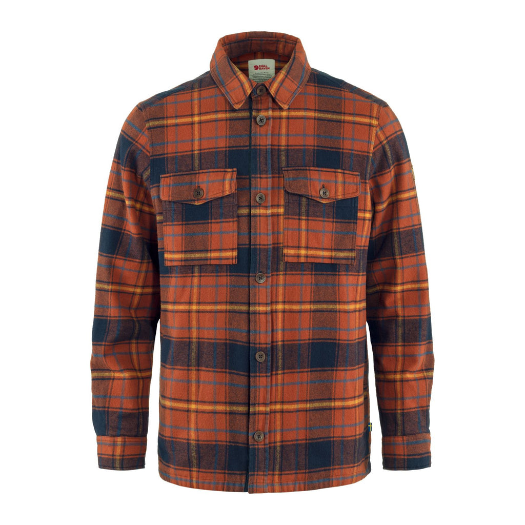 Övik Lite Padded Shirt M, Autumn leaf-dark navy