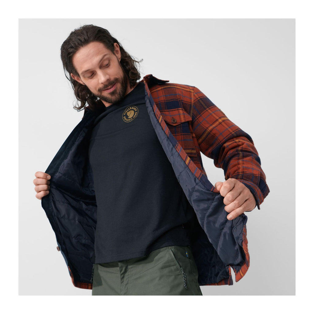 Övik Lite Padded Shirt M, Autumn leaf-dark navy