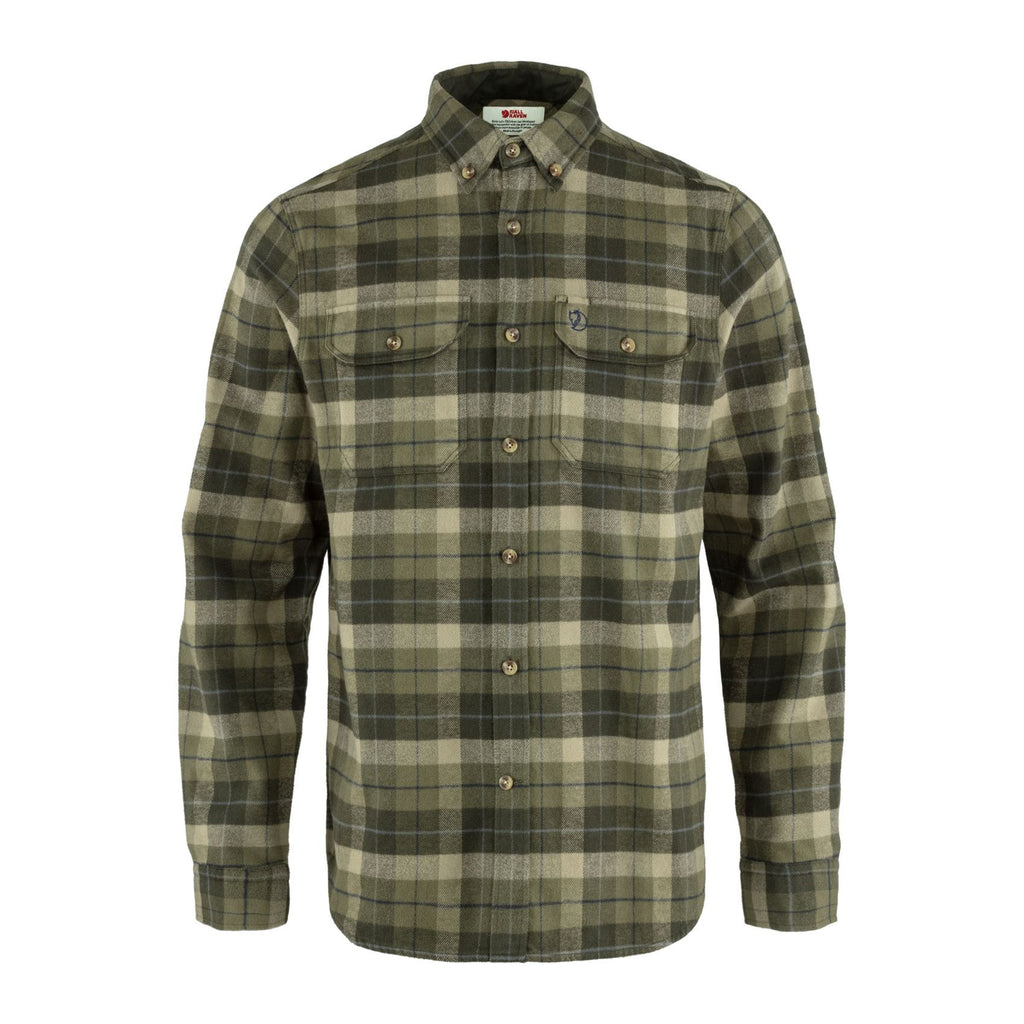 Singi Heavy Flannel Shirt M, Green-deep forest