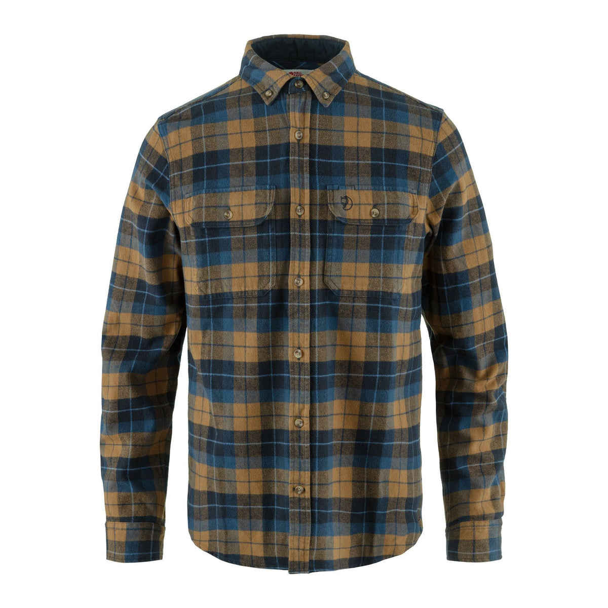 Singi Heavy Flannel Shirt M, Dark navy-buckwheat brown