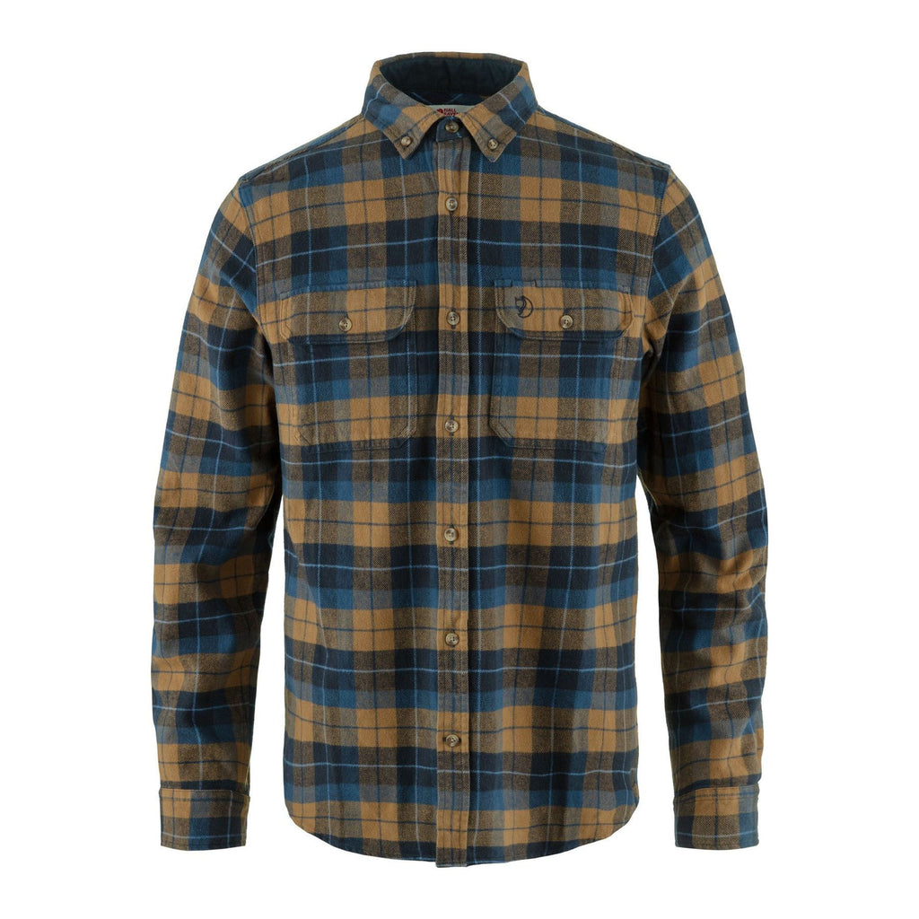 Singi Heavy Flannel Shirt M, Dark navy-buckwheat brown
