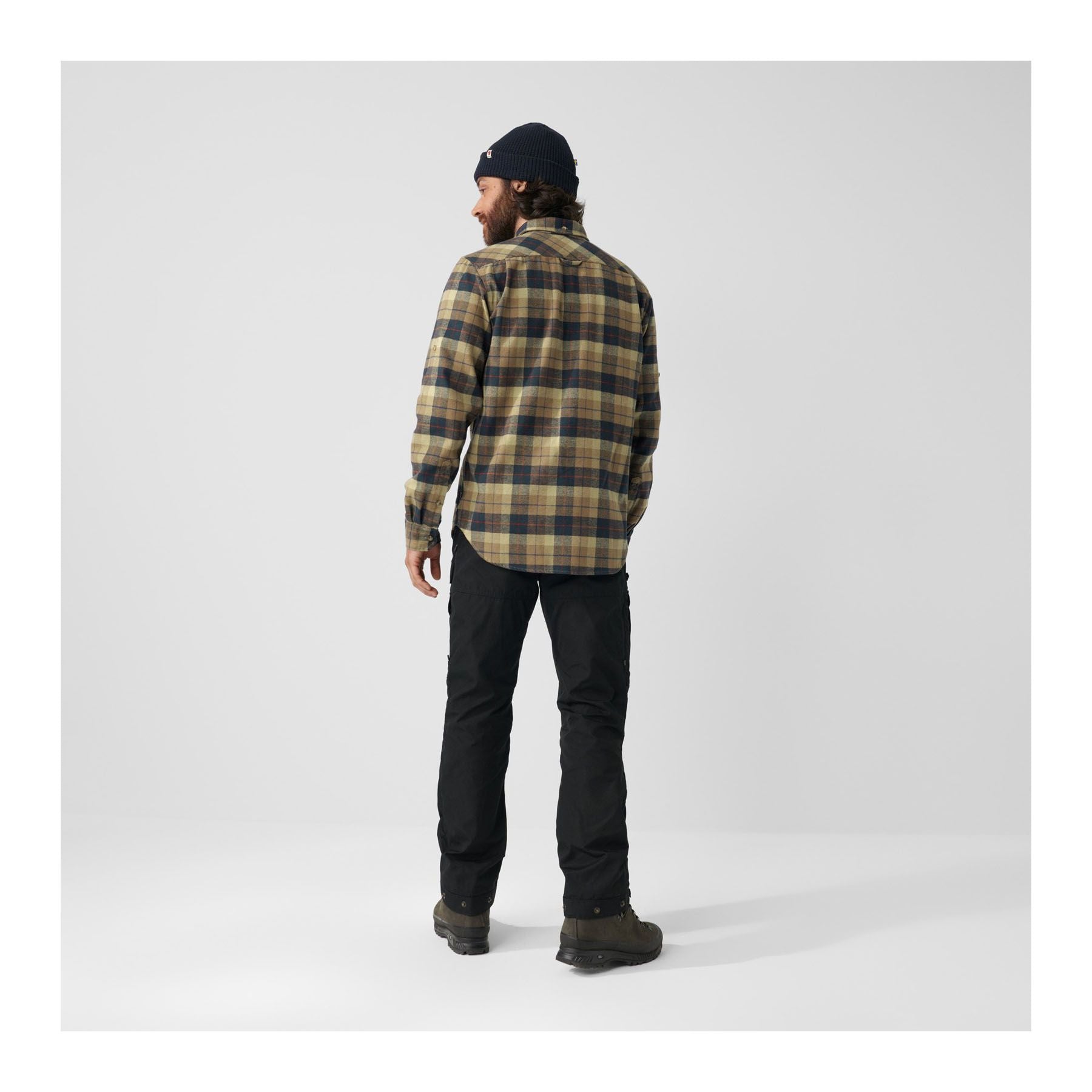 Singi Heavy Flannel Shirt M, Dark navy-buckwheat brown