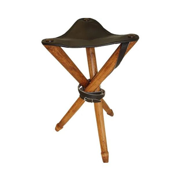 Trebenstol med lädersits 70 cm-1