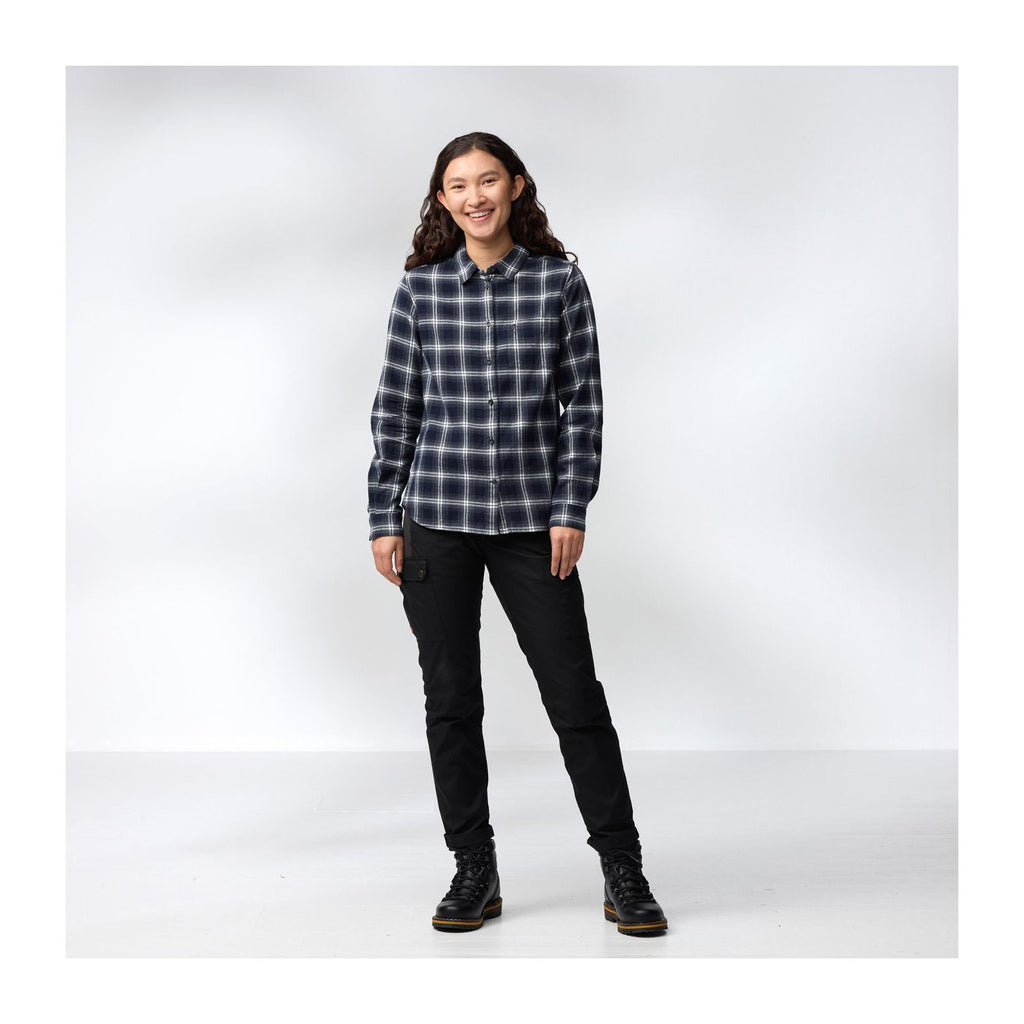 Övik Flannel Shirt W, Deep forest-patina green