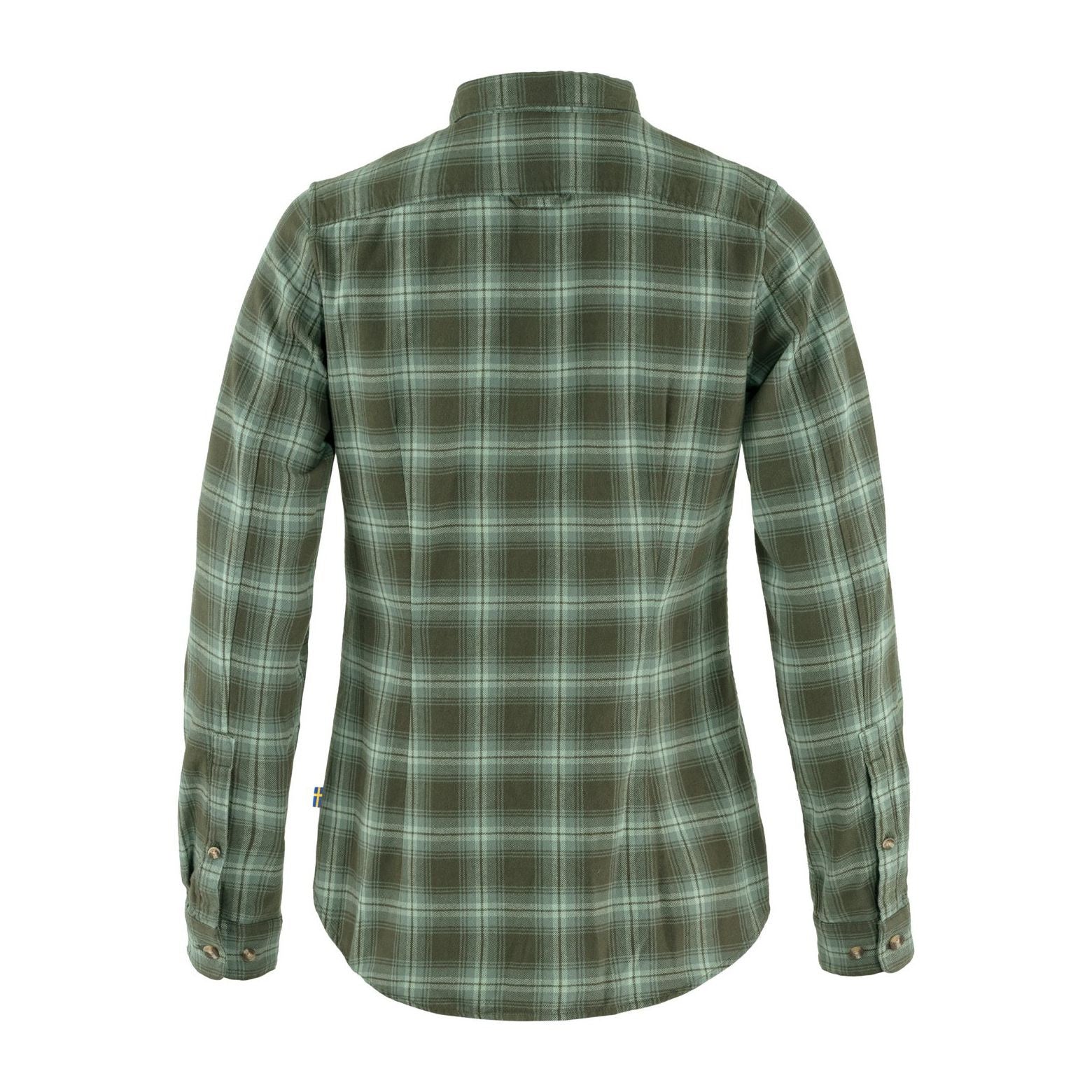 Övik Flannel Shirt W, Deep forest-patina green