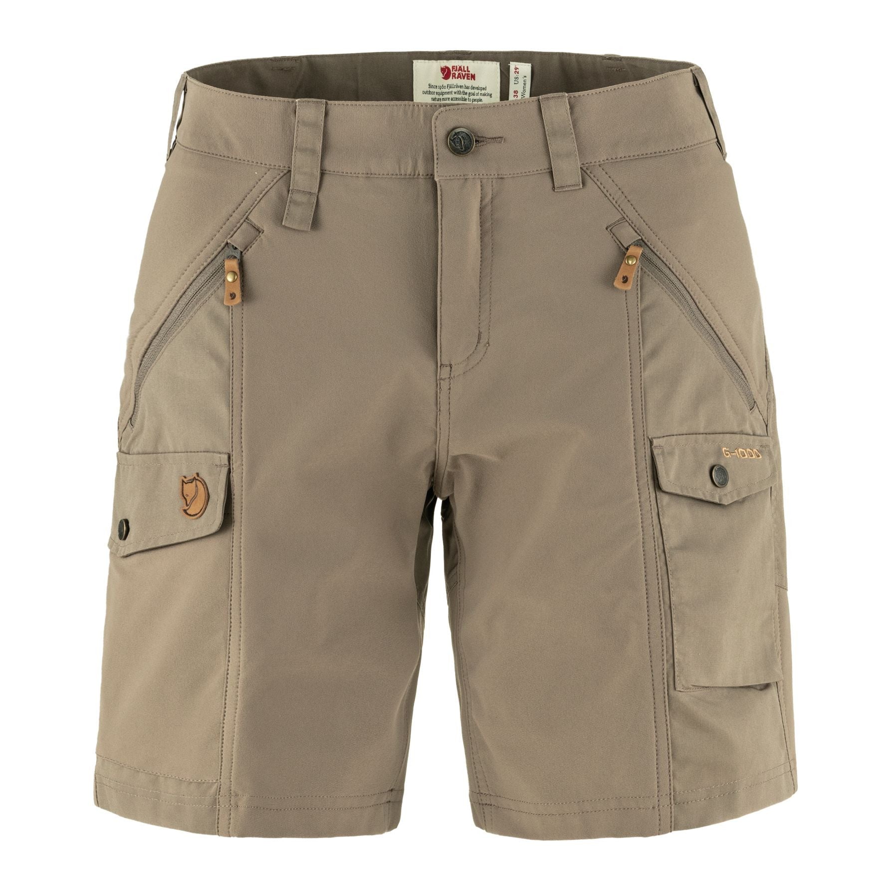Nikka Shorts Curved W, Suede brown