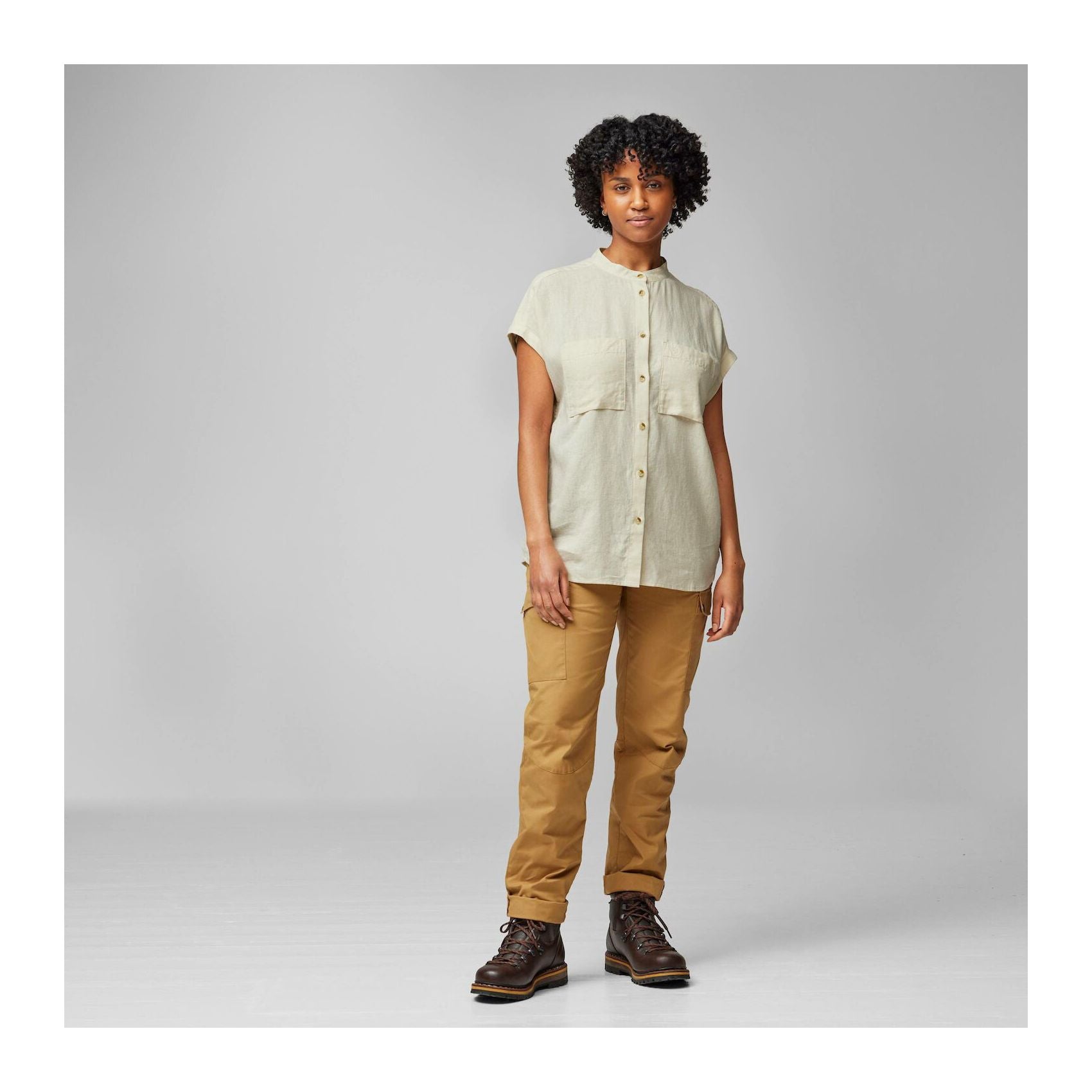 Övik Hemp Shirt SS W, Chalk white