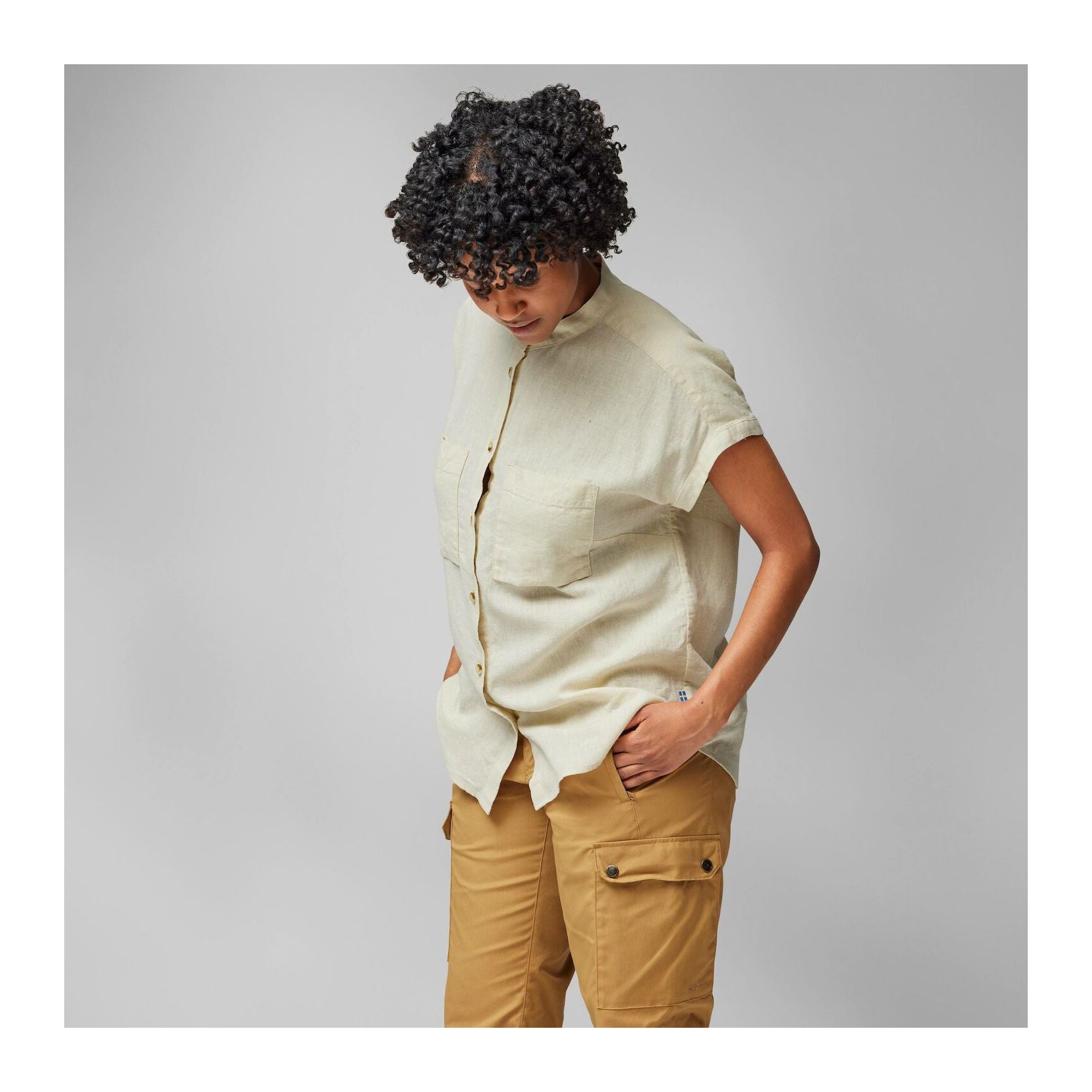 Övik Hemp Shirt SS W, Chalk white