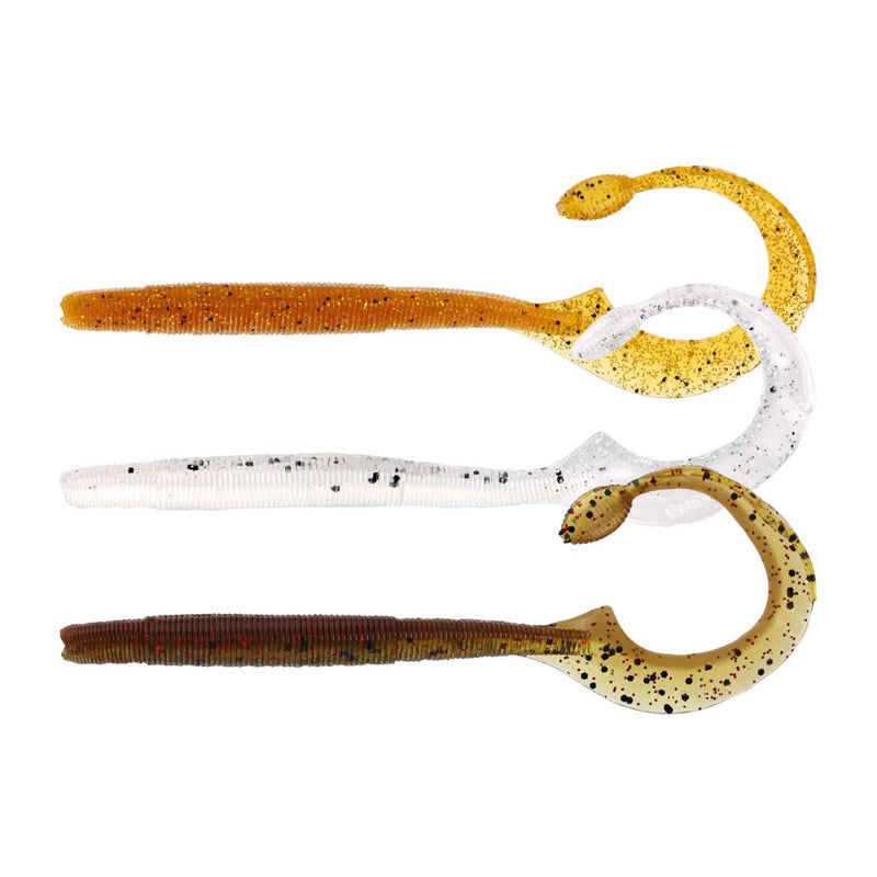 Ned Worm Curl 12cm 3g Clear Water Mix 7 5pcs