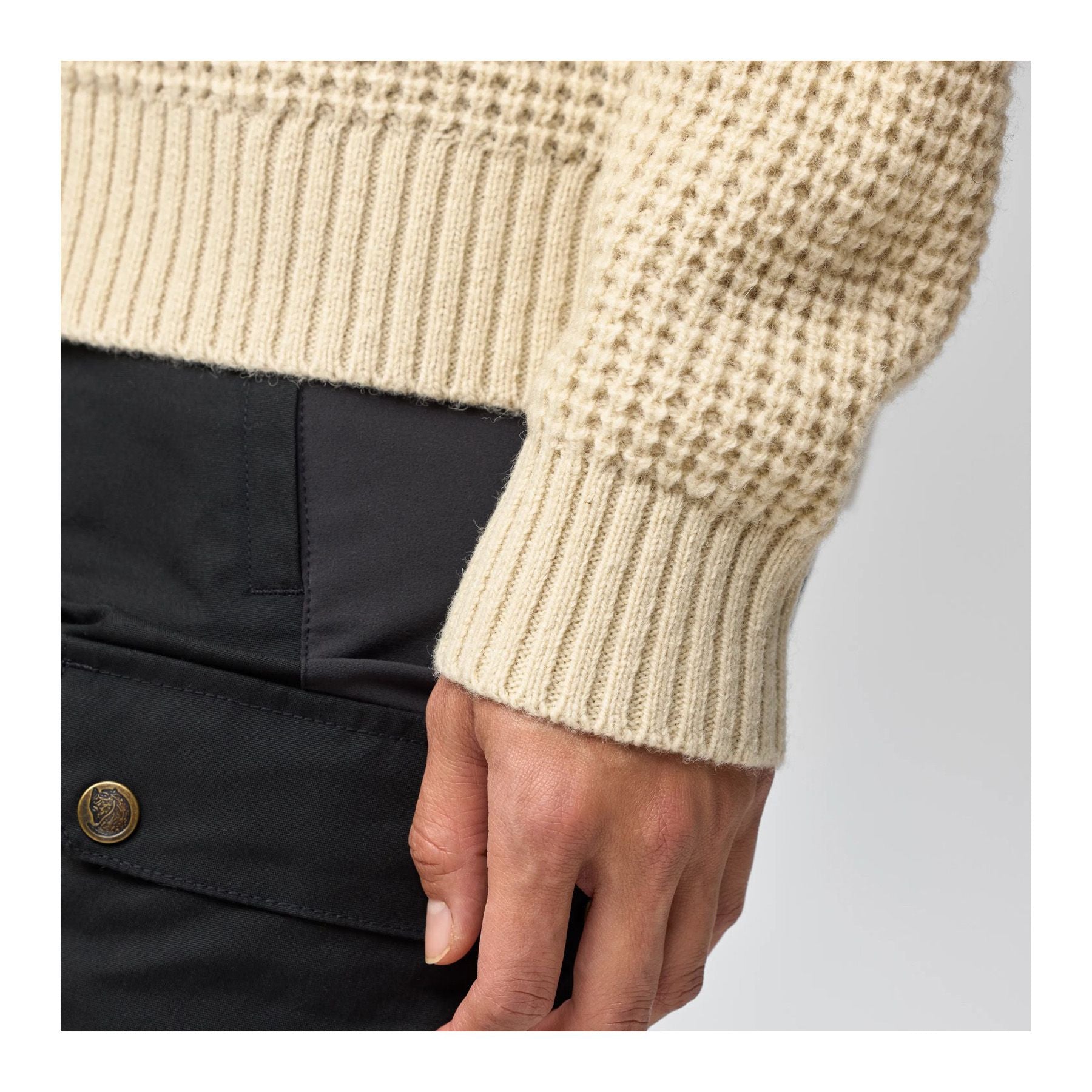 Övik Waffle Knit W, Light beige