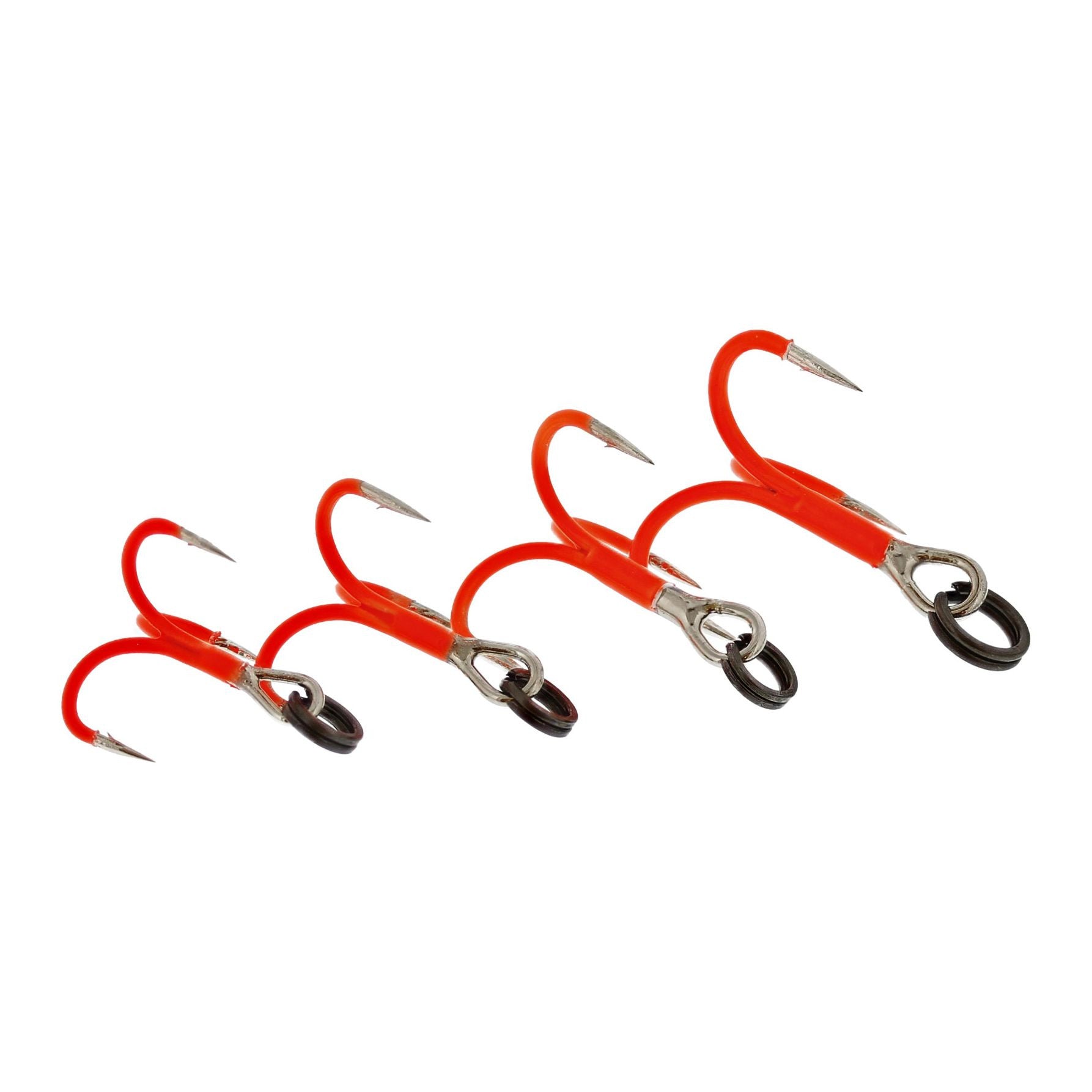 Rigged Trout Treble Hooks 4psc, Uv orange