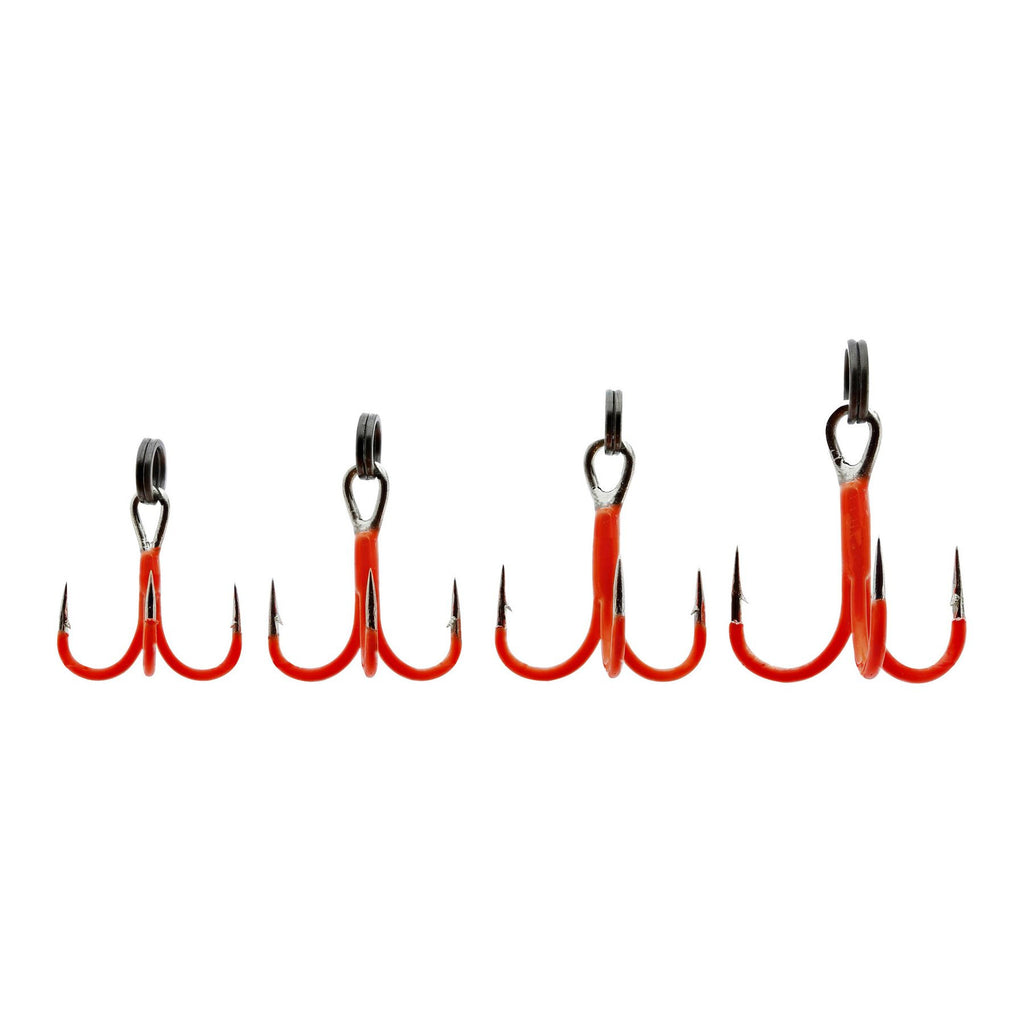 Rigged Trout Treble Hooks 4psc, Uv orange