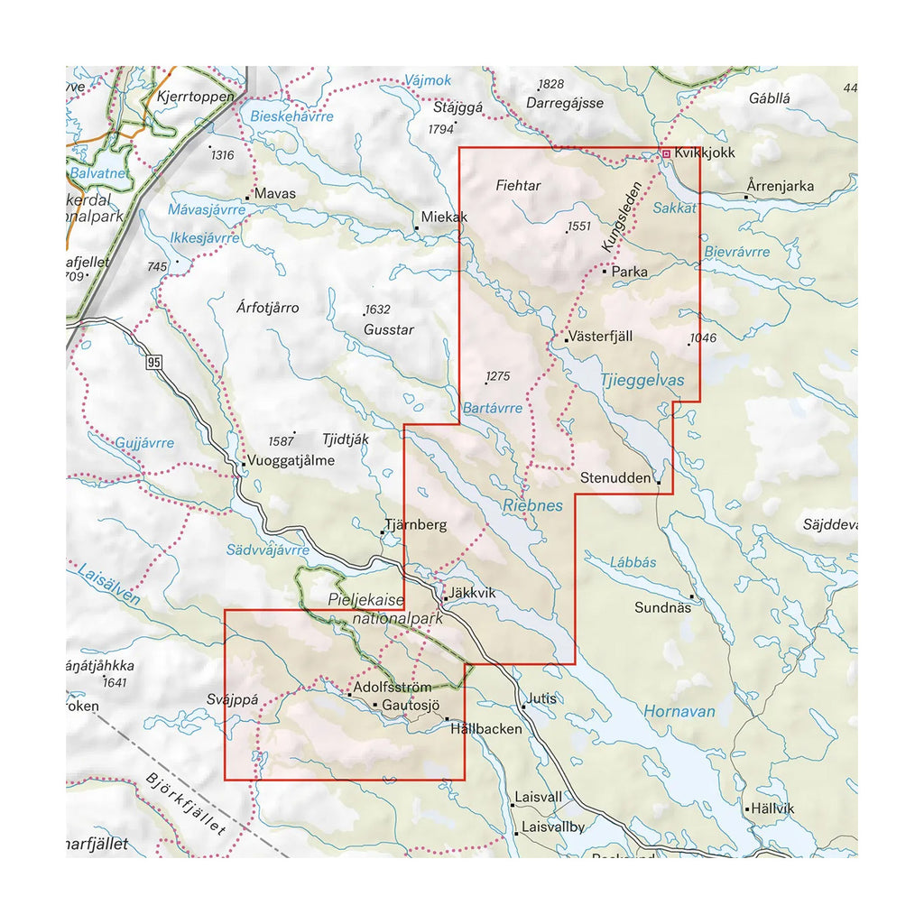 Kungsleden: Kvikkjokk–Adolfström 1:50 000-4