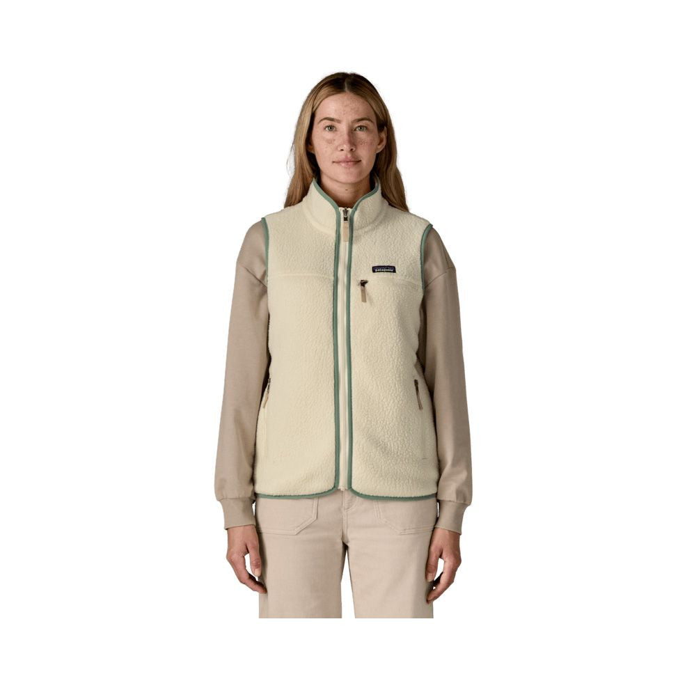 W's Retro Pile Vest, Natural w ellwood green