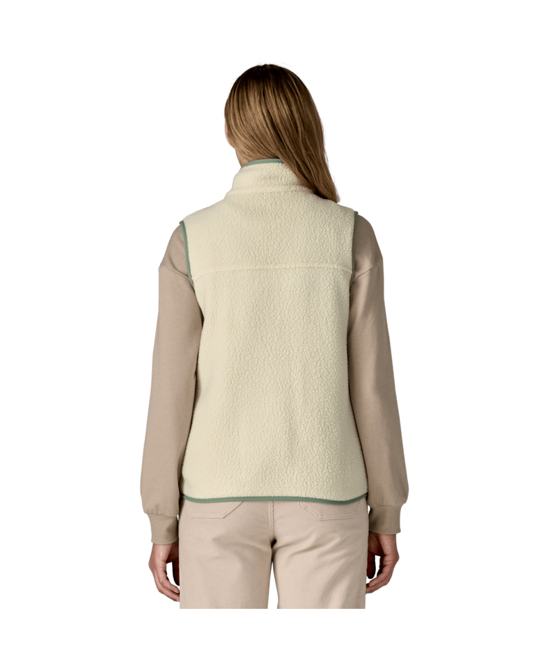 W's Retro Pile Vest, Natural w ellwood green