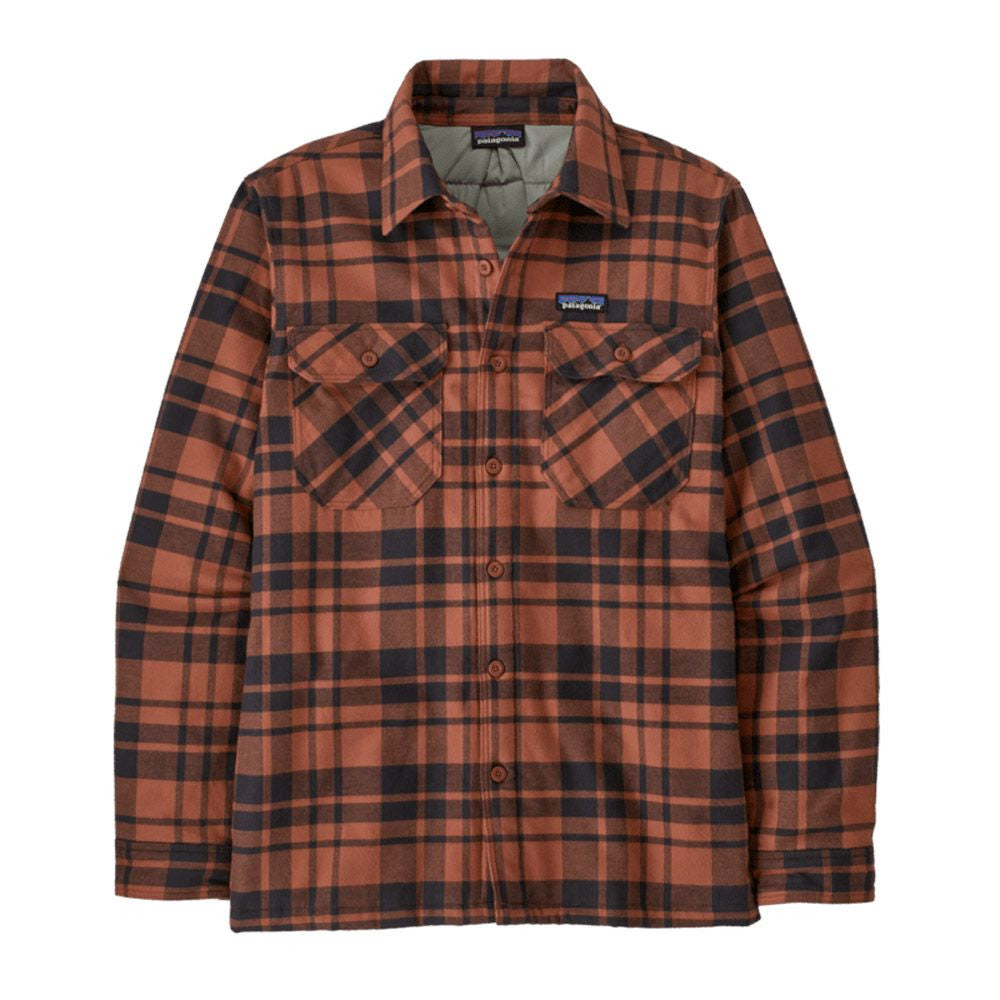 Insulated Organic Cotton MW Fjord Flannel Shirt M, Ice caps burl red