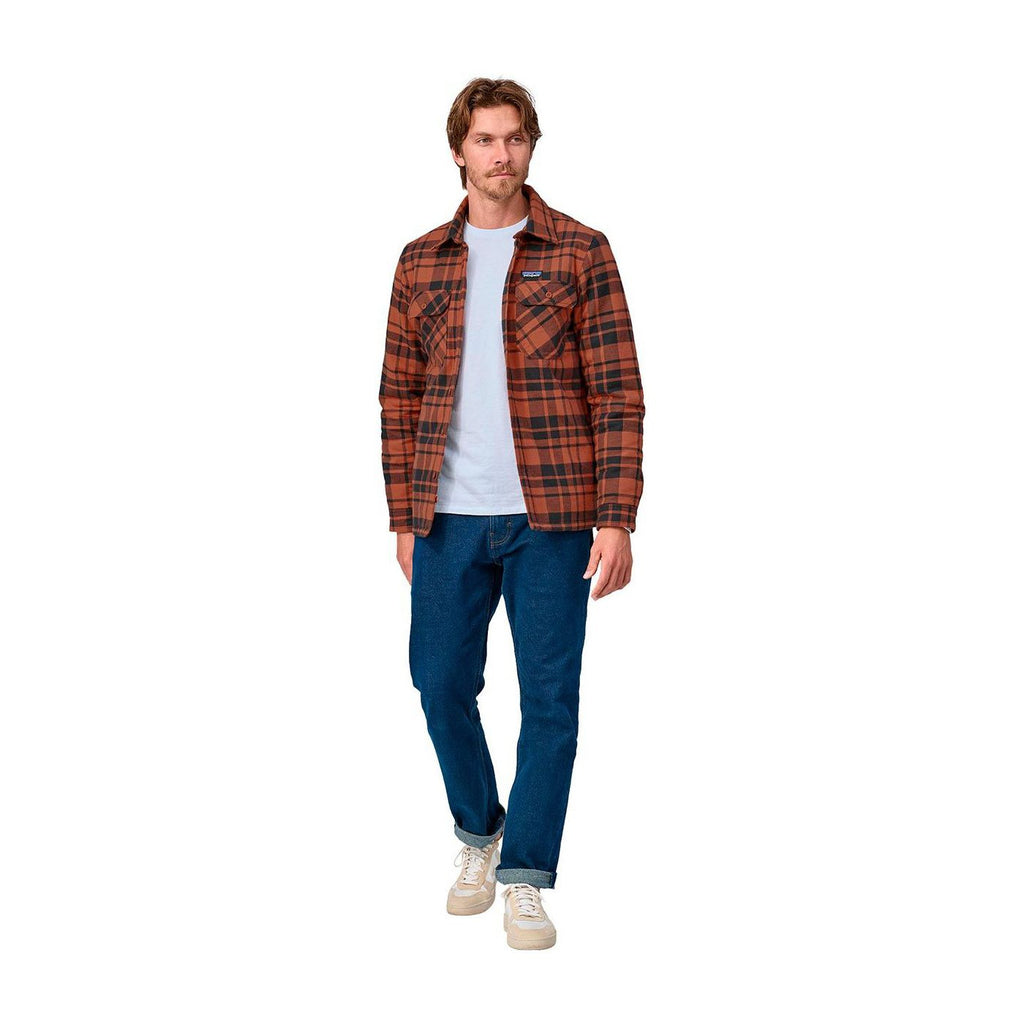 Insulated Organic Cotton MW Fjord Flannel Shirt M, Ice caps burl red
