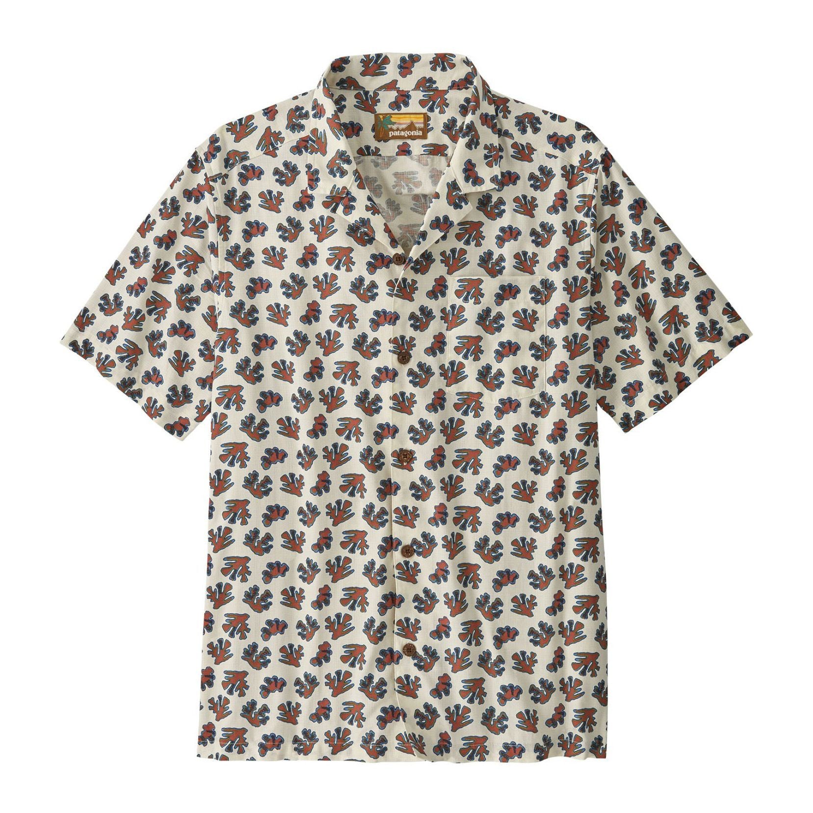 M's Tidal Threads Camp Shirt, Oh coral wool white