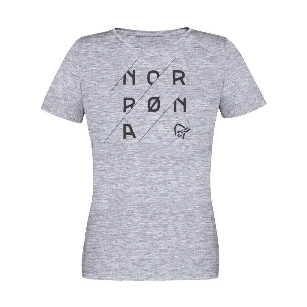 /29 cotton slant logo T-Shirt W, Drizzle melange/caviar