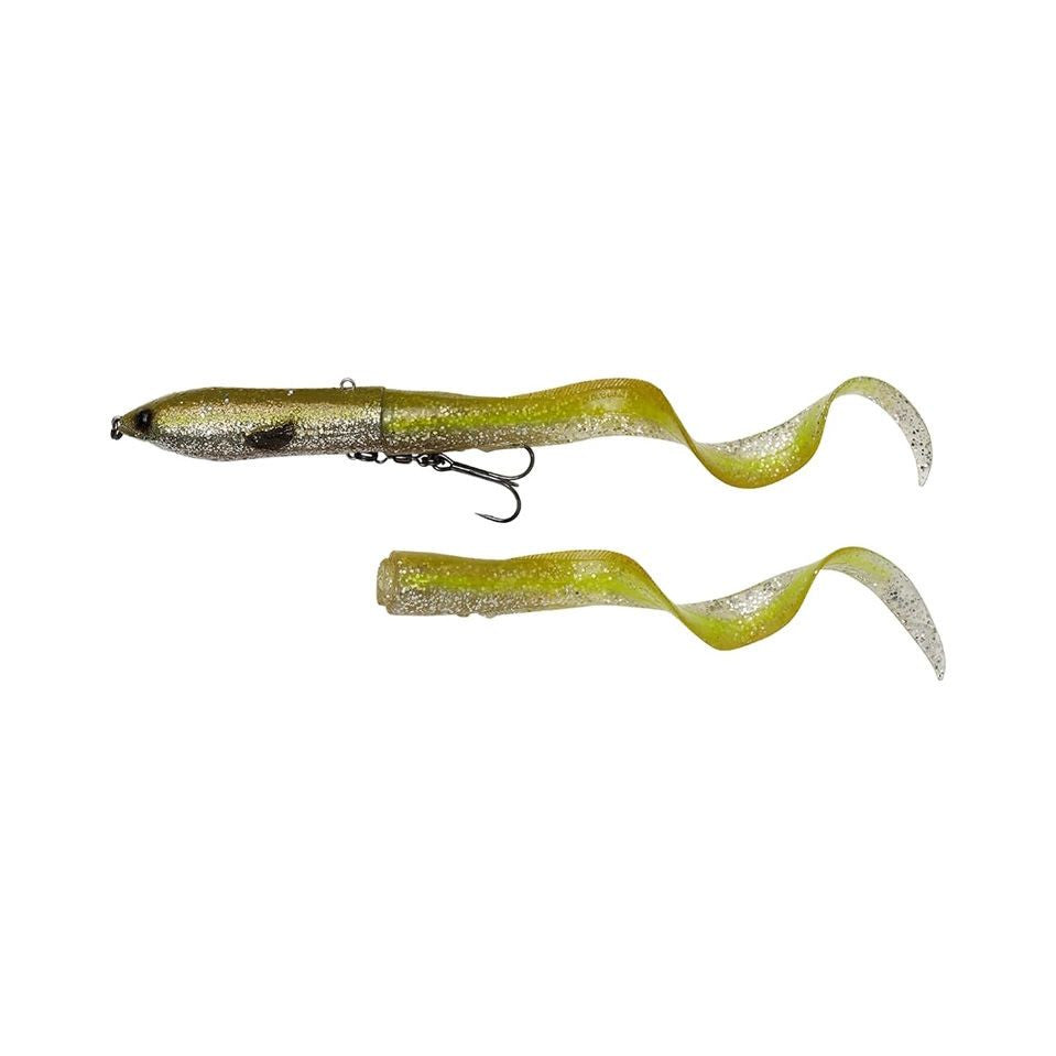 3d Hard Eel 2+1 17cm 50g Slow Sinking, Green silver ayu