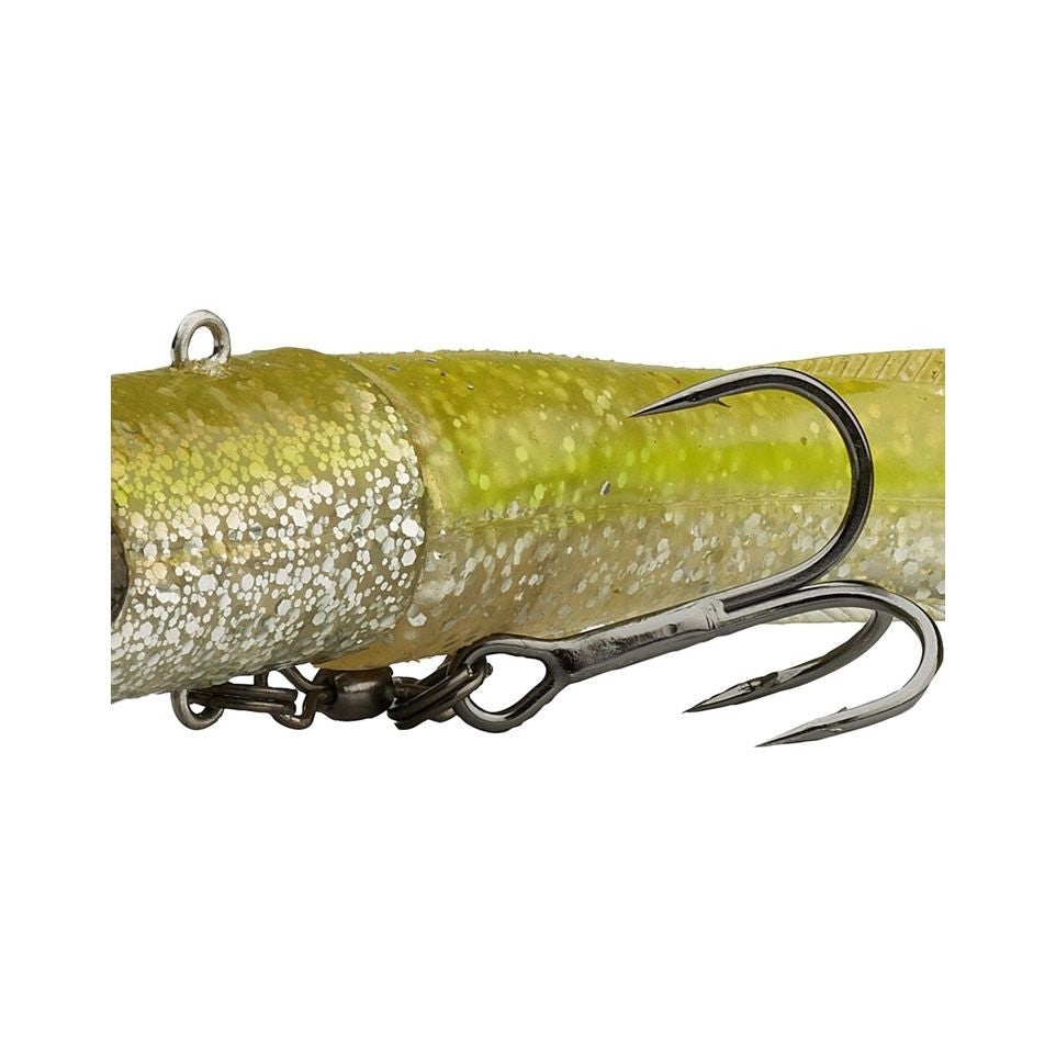 3d Hard Eel 2+1 17cm 50g Slow Sinking, Green silver ayu