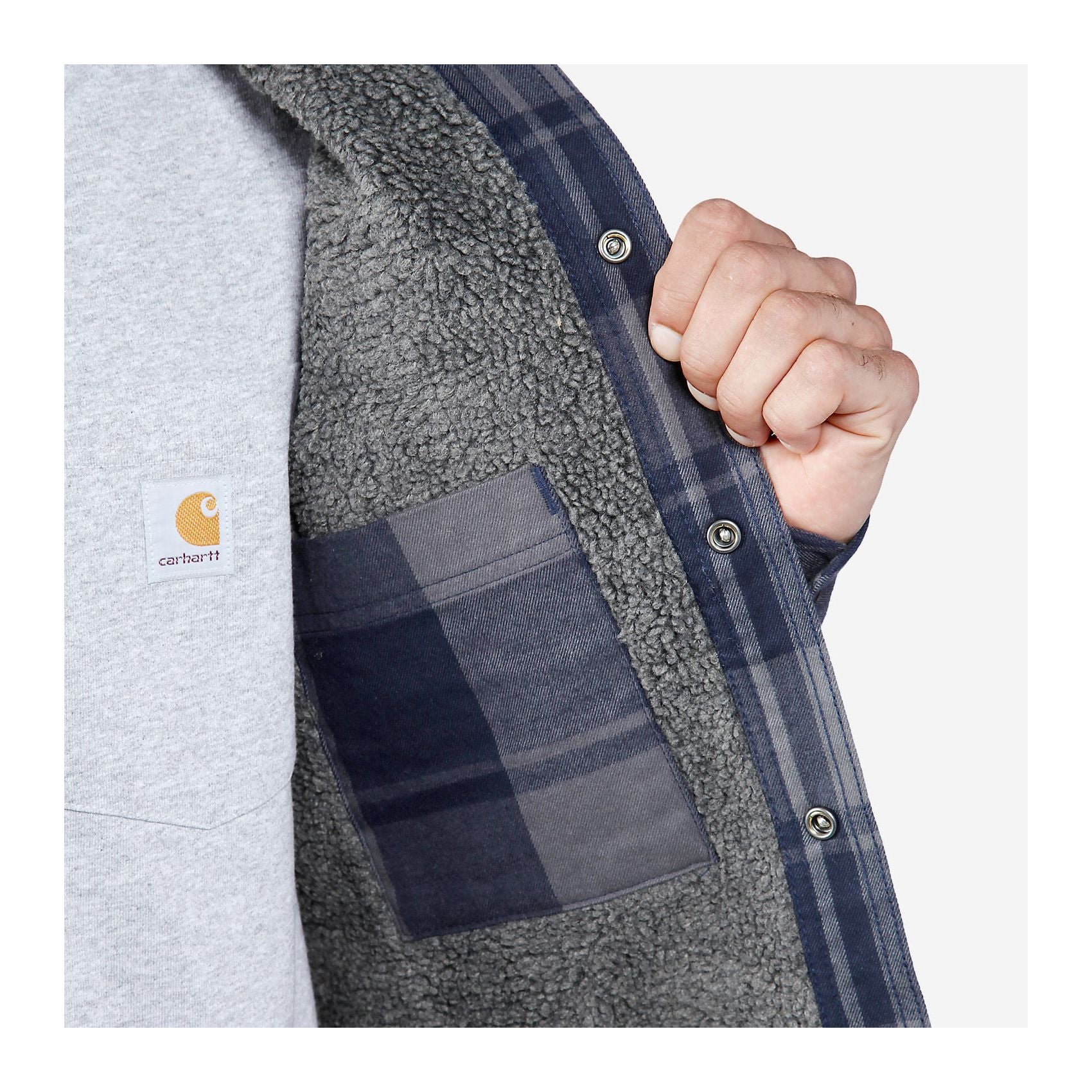 Flannel Sherpa Jacket M, Navy