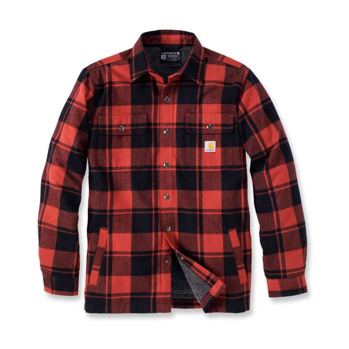 Flannel Sherpa Jacket M, Red ochre