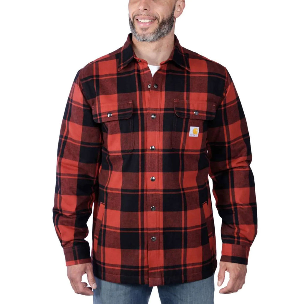Flannel Sherpa Jacket M, Red ochre