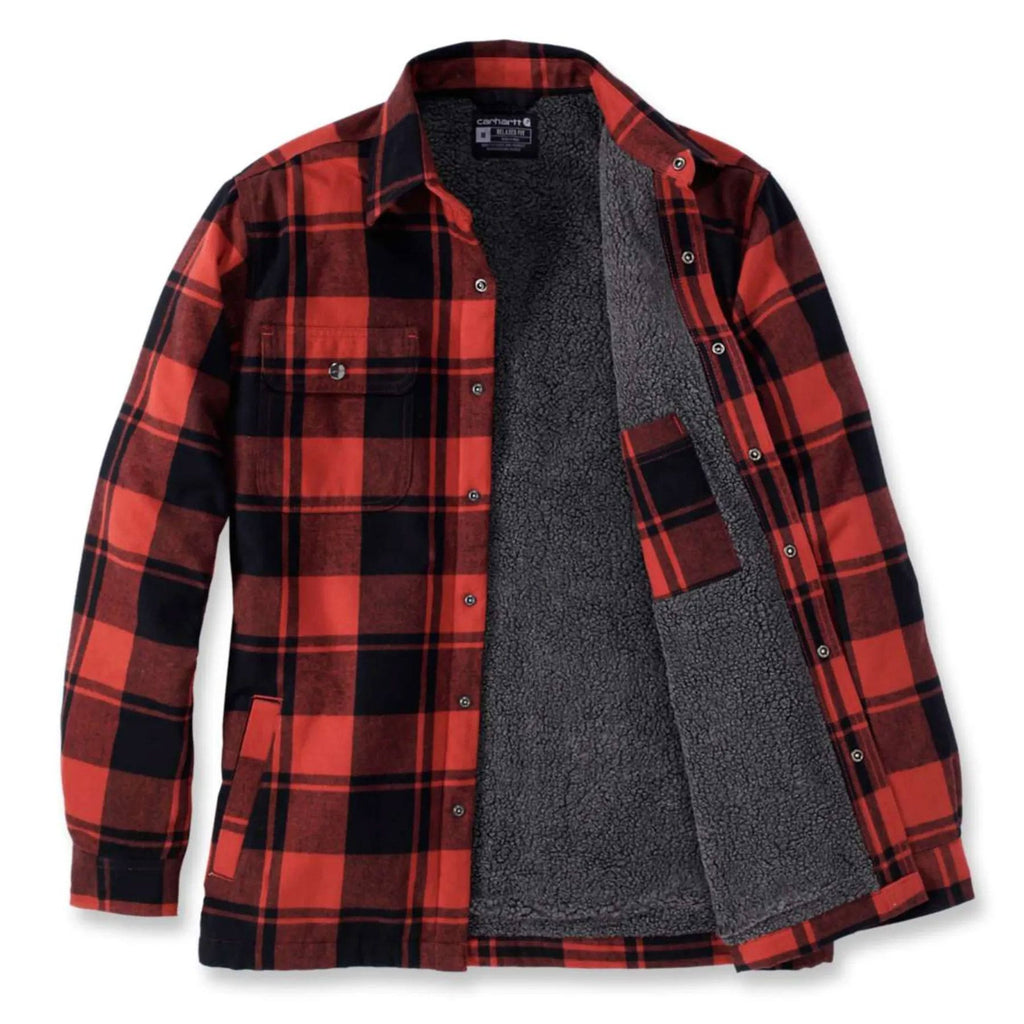 Flannel Sherpa Jacket M, Red ochre