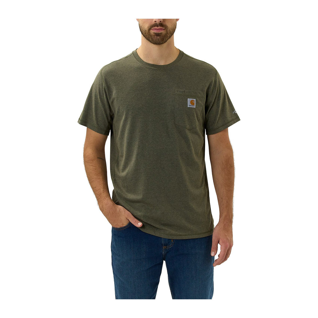 Force Flex Pocket T-Shirts S/S M, Basil heather