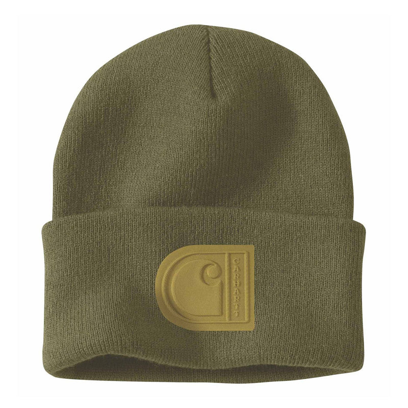 Knit Cuffed C Patch Beanie