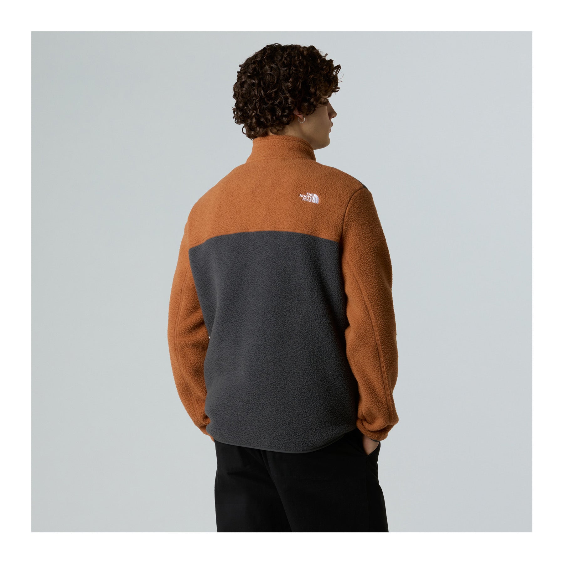 Men’s Yumiori 1/4 Zip Fleece Jacket, Asphalt grey burnt umbe