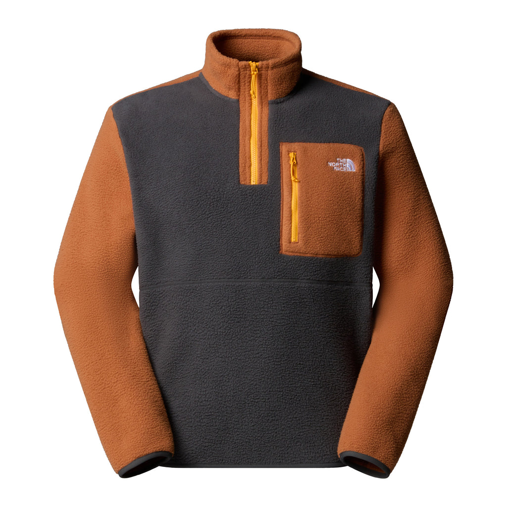Men’s Yumiori 1/4 Zip Fleece Jacket, Asphalt grey burnt umbe